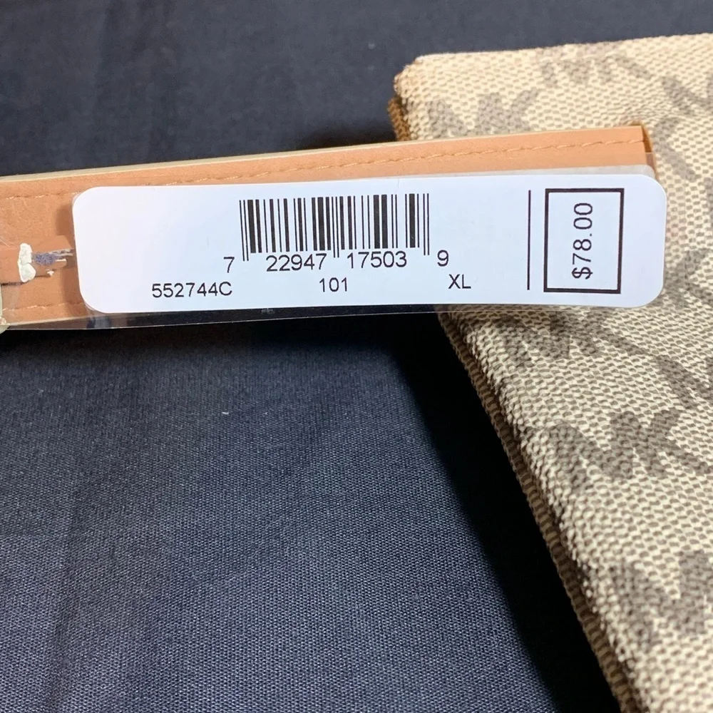 MK monogram synthetic leather pouch with belt new with tag